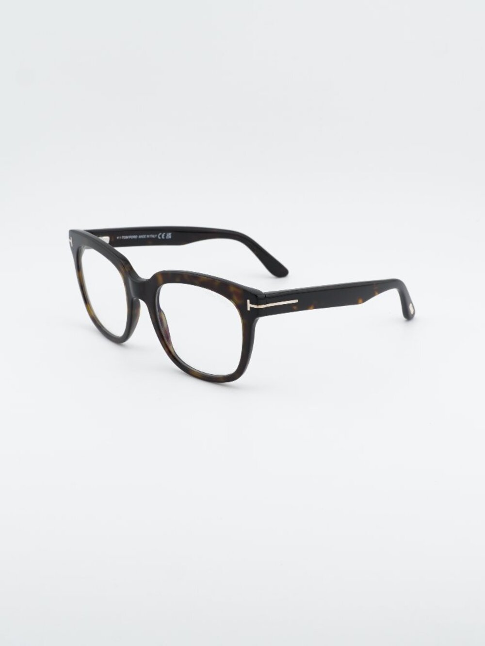 Tom Ford FT5537-B 052 Eyeglasses Havana 52mm Square Frame, Blue Light Block